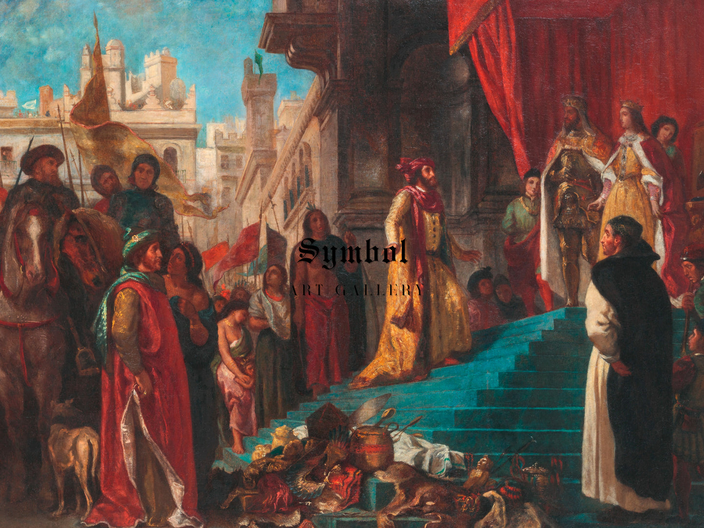 The Return of Christopher Columbus by Eugène Delacroix 1839, Wall Art Print, Fine Art Reproduction, Museum Quality Decor, Poster