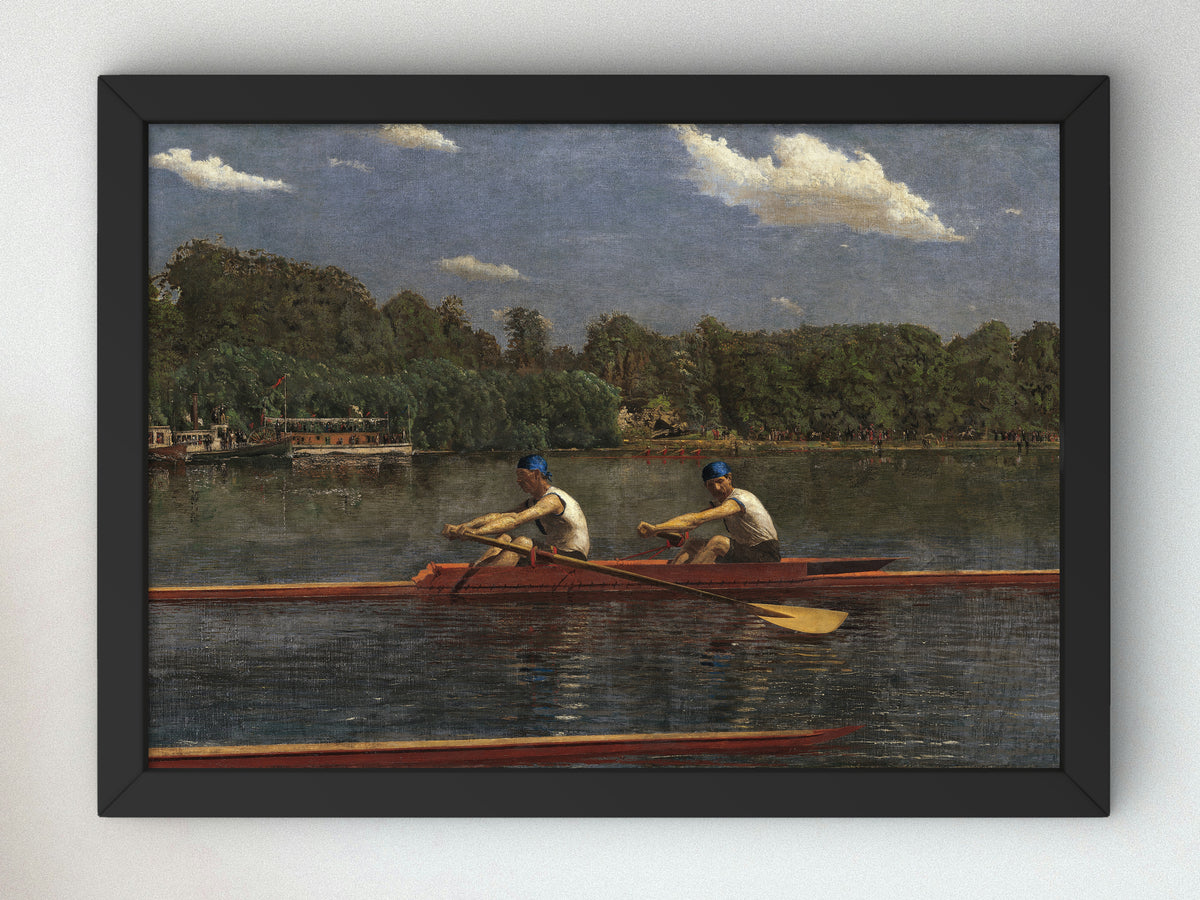 The Biglin Brothers Racing by Thomas Eakins 1872, Wall Art Print, Fine Art Reproduction, Museum Quality Decor, Poster