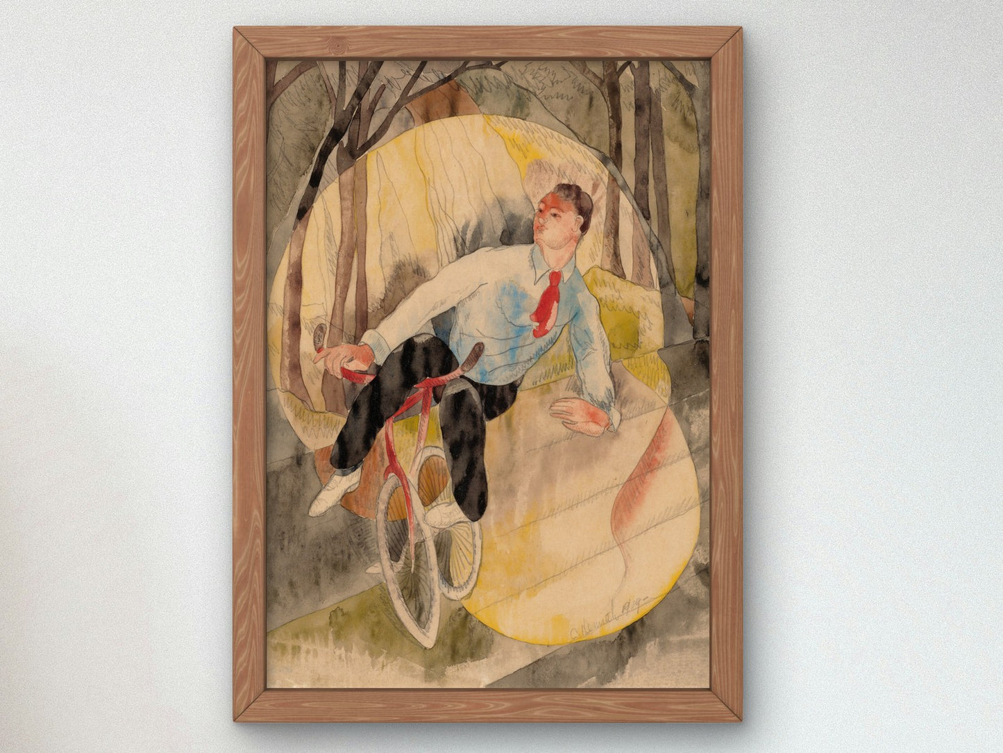 In Vaudeville, the Bicycle Rider by Charles Demuth 1919, Wall Art Print, Fine Art Reproduction, Museum Quality Decor, Poster