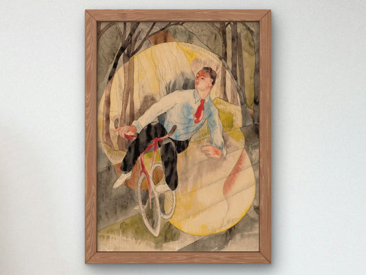 In Vaudeville, the Bicycle Rider by Charles Demuth 1919, Wall Art Print, Fine Art Reproduction, Museum Quality Decor, Poster