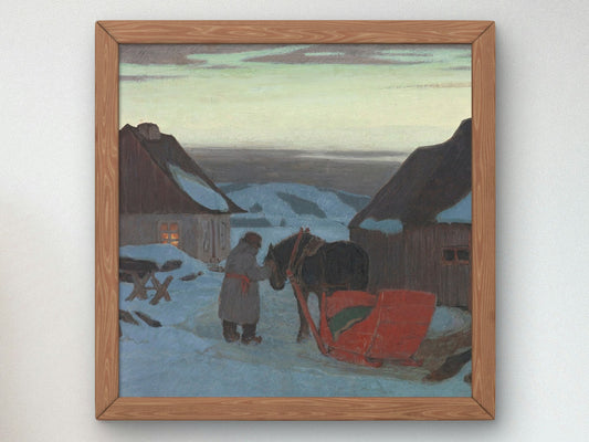 Going for the Doctor by Clarence Gagnon 1928, Wall Art Print, Fine Art Reproduction, Museum Quality Decor, Poster