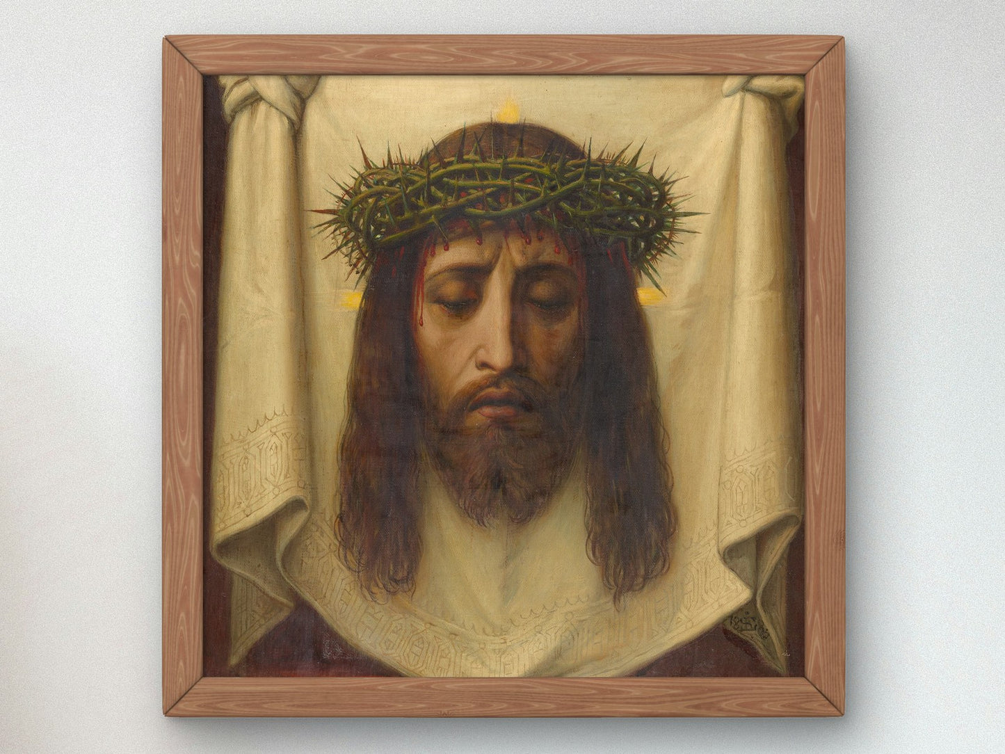 The Veil of Saint Veronica by Edward von Steinle 1885, Wall Art Print, Fine Art Reproduction, Museum Quality Decor, Poster