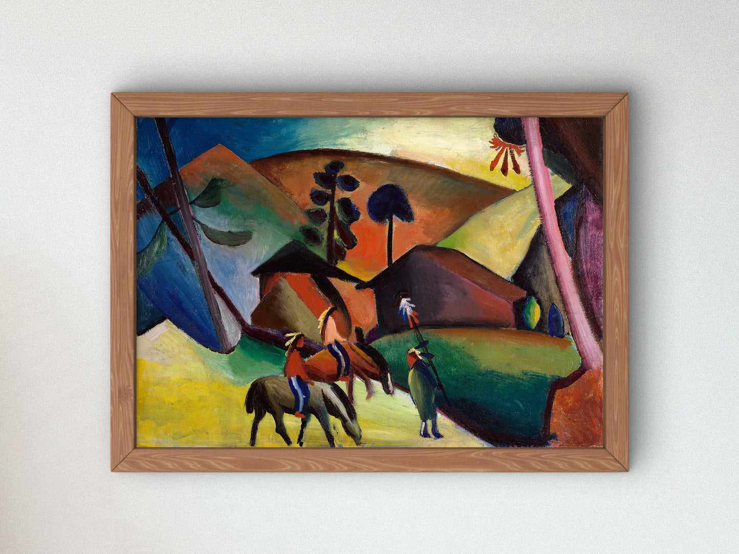 Indians on Horses by August Macke 1911, Wall Art Print, Fine Art Reproduction, Museum Quality Decor, Poster