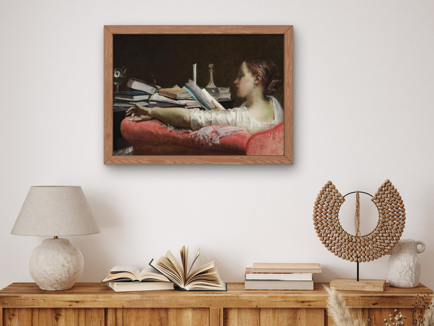 The Reader Clara by Federico Faruffini 1865, Wall Art Print, Fine Art Reproduction, Museum Quality Decor, Poster