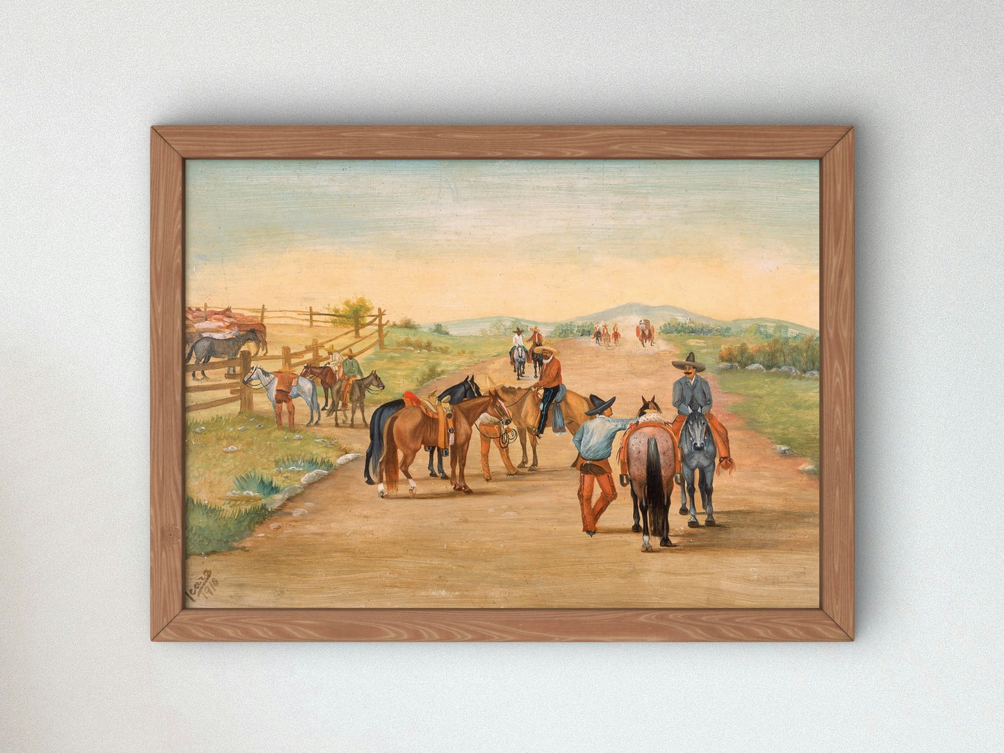 Charreada by Ernesto Icaza 1910, Wall Art Print, Fine Art Reproduction, Museum Quality Decor, Poster