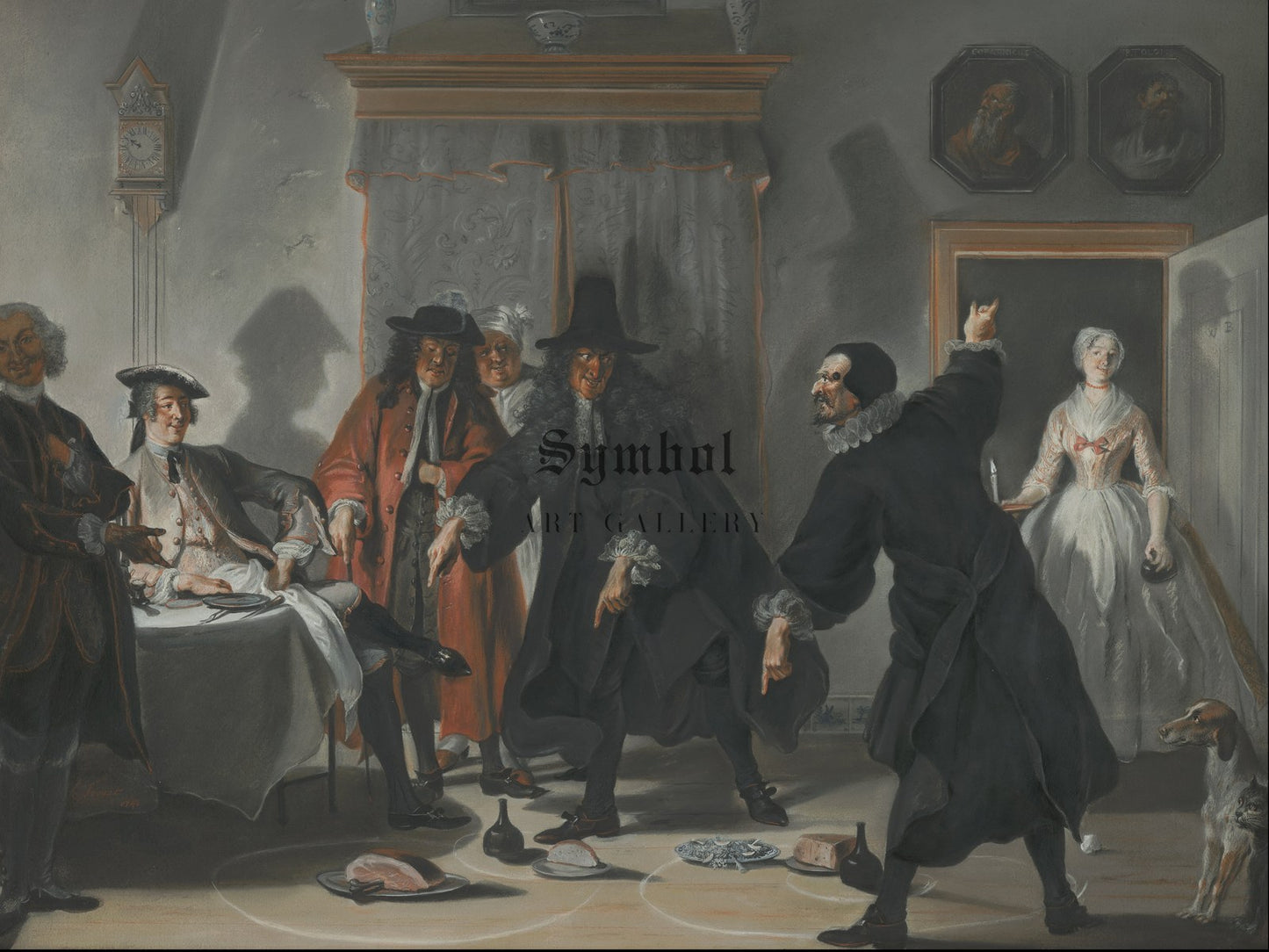 The Dispute between Doctors Raasbollius and Urinaal by Cornelis Troost 1741, Wall Art Print, Fine Art Reproduction, Museum Quality Decor