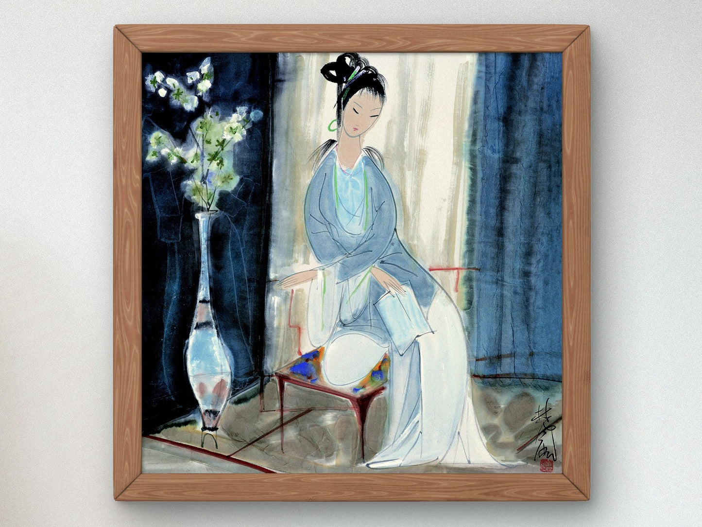 Reading Lady by Lin Fengmian, Wall Art Print, Fine Art Reproduction, Museum Quality Decor, Poster