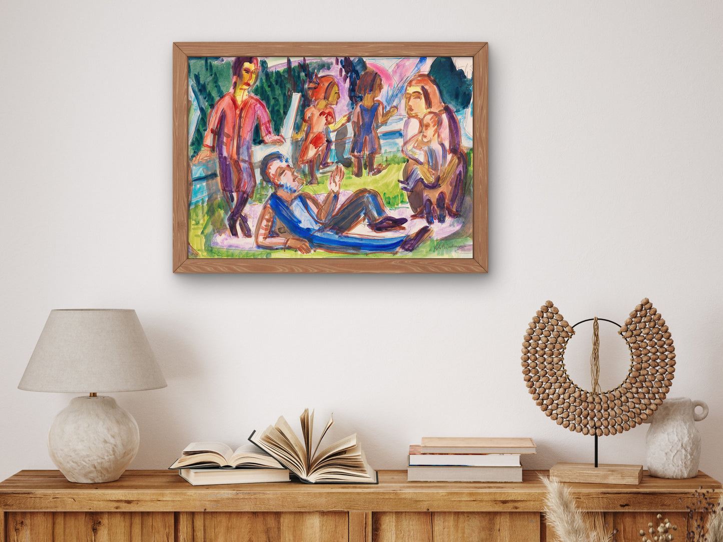 Family in the Meadow by Ernst Ludwig Kirchner 1922, Wall Art Print, Fine Art Reproduction, Museum Quality Decor, Poster
