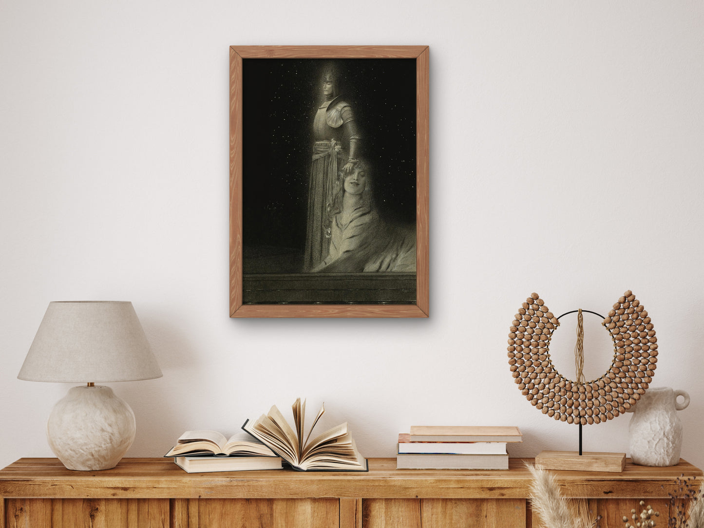 With Verhaeren, An Angel by Fernand Khnopff 1918, Wall Art Print, Fine Art Reproduction, Museum Quality Decor, Poster
