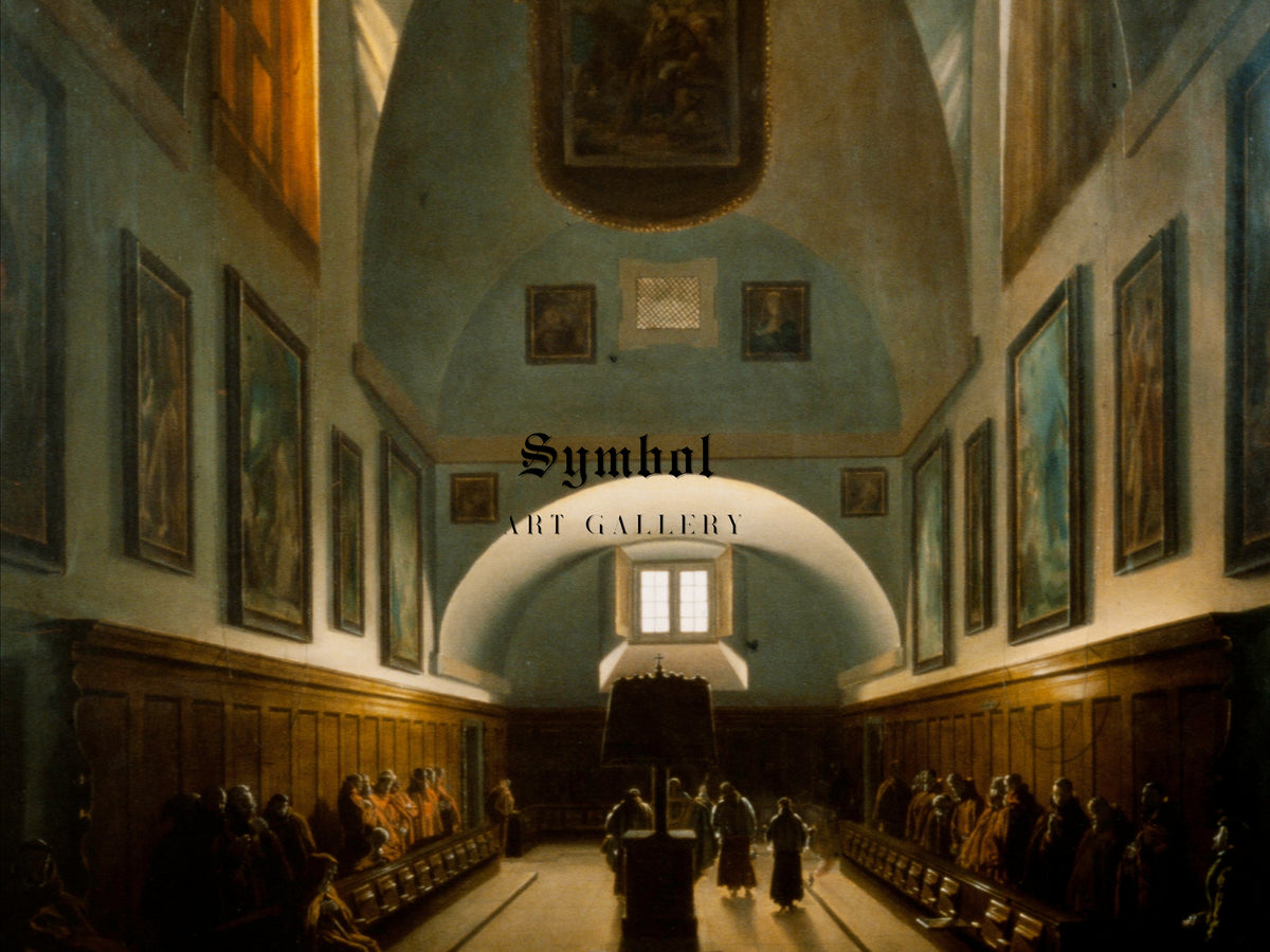 The Choir in the Capuchin Church on the Piazza Barberini, Rome by François Marius Granet 1815, Wall Art Print, Fine Art Reproduction