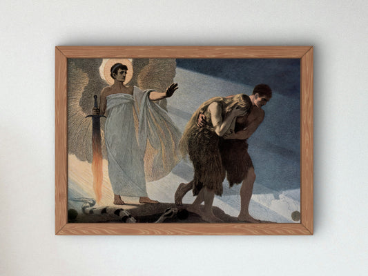 The Expulsion from Paradise by Gebhard Fugel 1911, Wall Art Print, Fine Art Reproduction, Museum Quality Decor, Poster