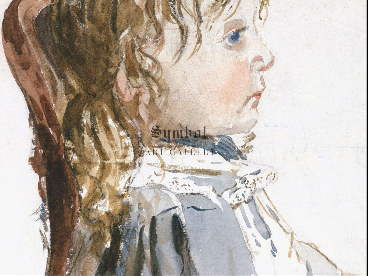 Girl in a Pinafore by David Cox 1844, Wall Art Print, Fine Art Reproduction, Museum Quality Decor, Poster