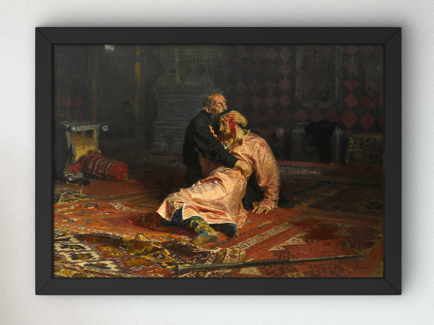 Ivan the Terrible and His Son by Ilya Repin 1885, Wall Art Print, Fine Art Reproduction, Museum Quality Decor, Poster