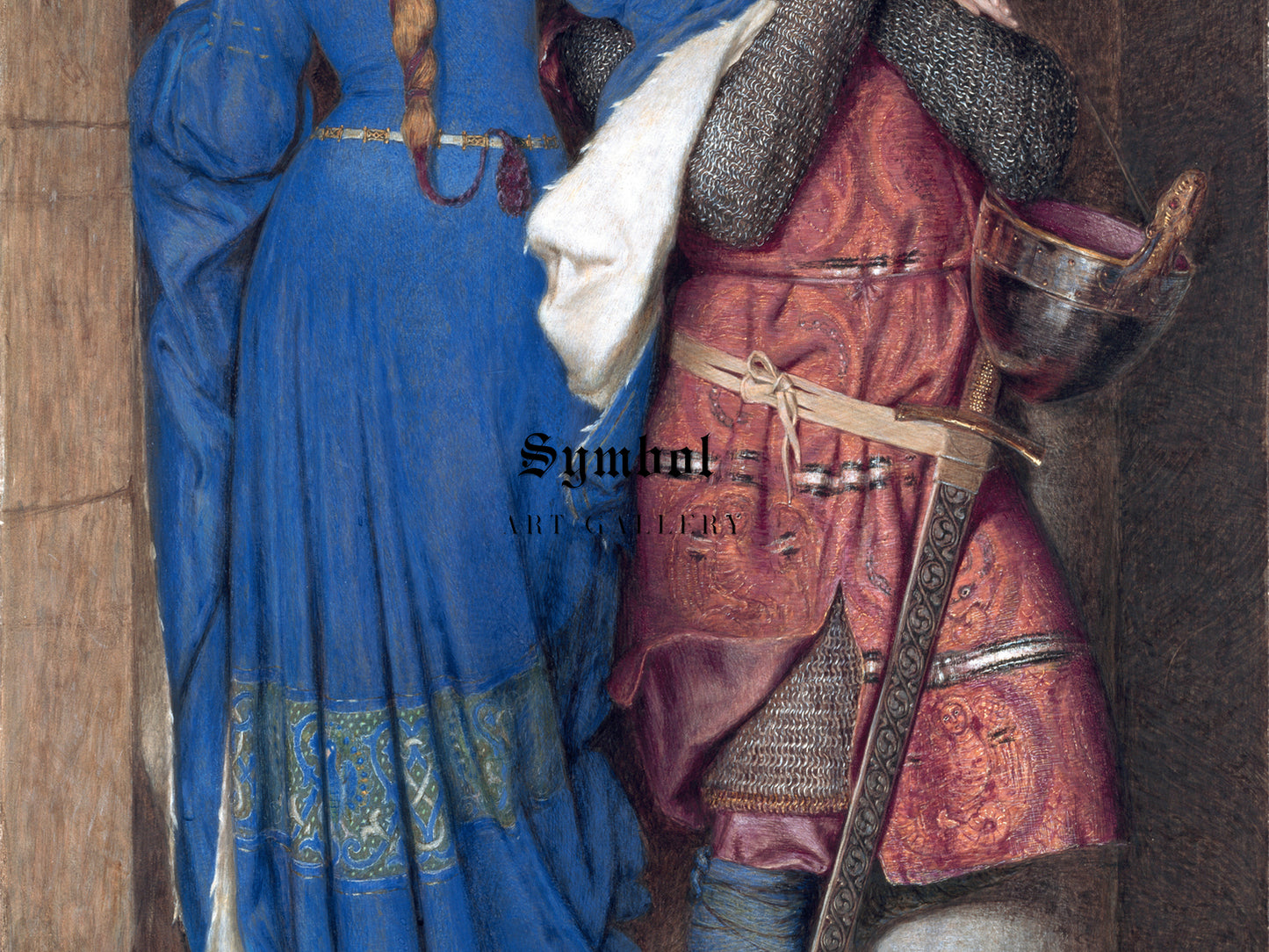 The Meeting on the Turret Stairs by Frederic William Burton 1864, Wall Art Print, Fine Art Reproduction, Museum Quality Decor, Poster