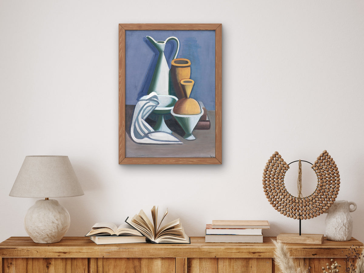 Still Life with Water Jug, Towel and Jars by Vilhelm Lundstrom 1929, Wall Art Print, Fine Art Reproduction, Museum Quality Decor, Poster