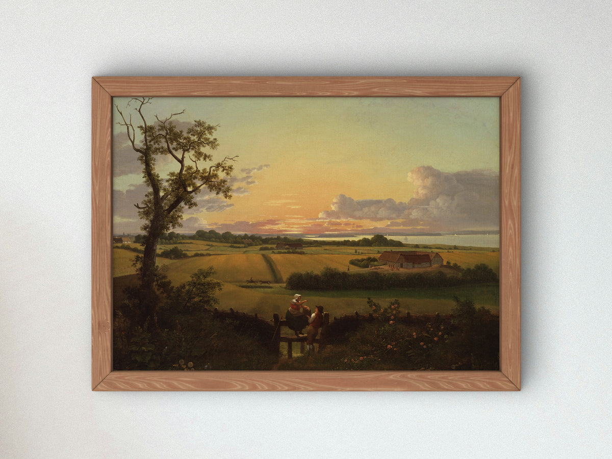 Landscape with a Stile, The Isle of Møn by Christoffer Wilhelm Eckersberg 1810, Wall Art Print, Fine Art Reproduction, Museum Quality Decor
