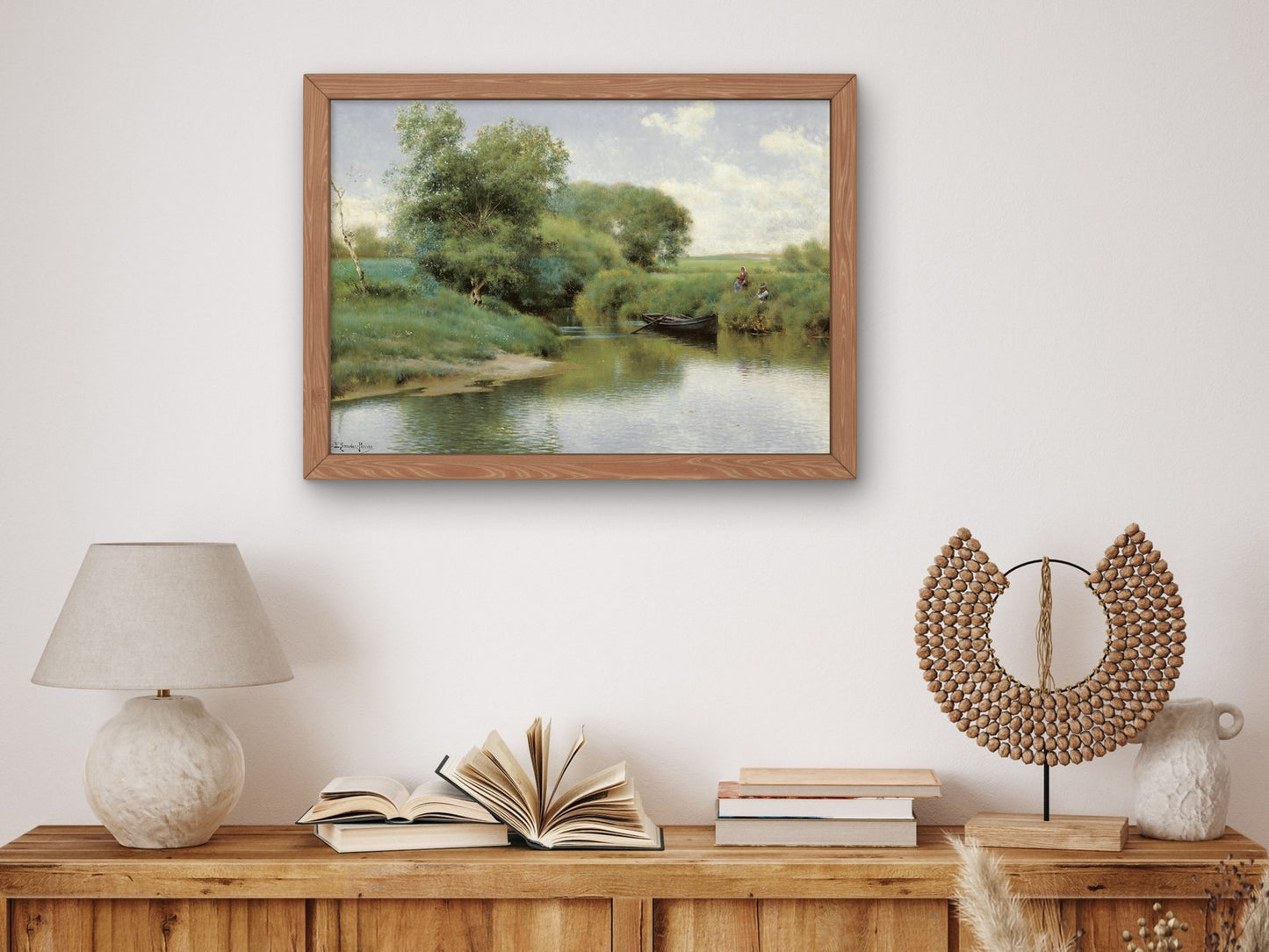 Boating on the River by Emilio Sánchez Perrier 1890, Wall Art Print, Fine Art Reproduction, Museum Quality Decor, Poster
