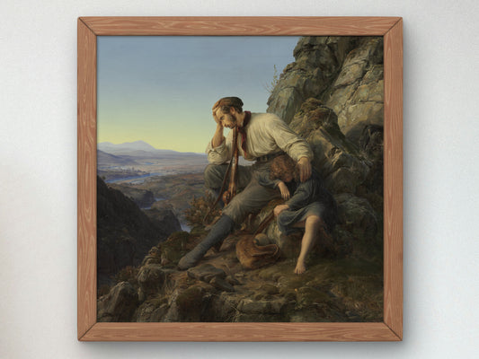 The Robber and His Child by Carl Friedrich Lessing 1832, Wall Art Print, Fine Art Reproduction, Museum Quality Decor, Poster