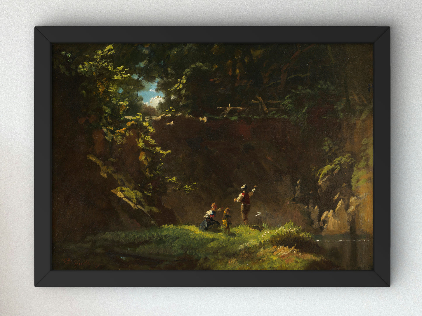 Children Fishing by Carl Spitzweg 1865, Wall Art Print, Fine Art Reproduction, Museum Quality Decor, Poster