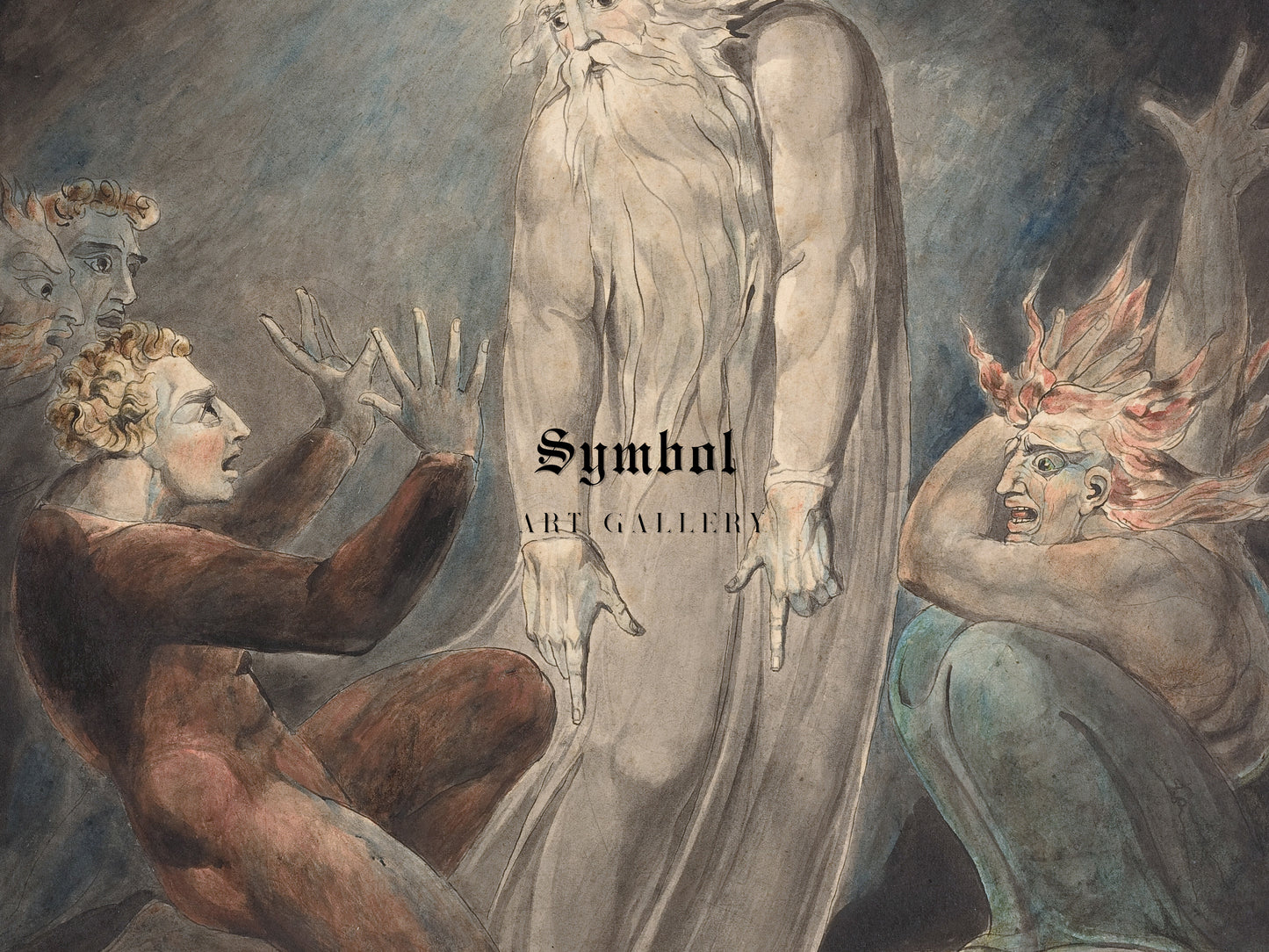 The Ghost of Samuel Appearing to Saul by William Blake 1800, Wall Art Print, Fine Art Reproduction, Museum Quality Decor, Poster