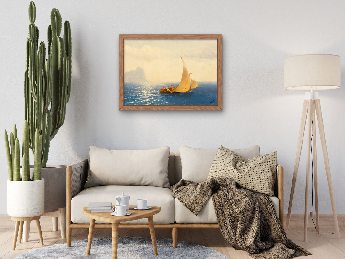 Sailing Boat off the Coast of Capri by Ivan Aivazovsky 1855, Wall Art Print, Fine Art Reproduction, Museum Quality Decor, Poster