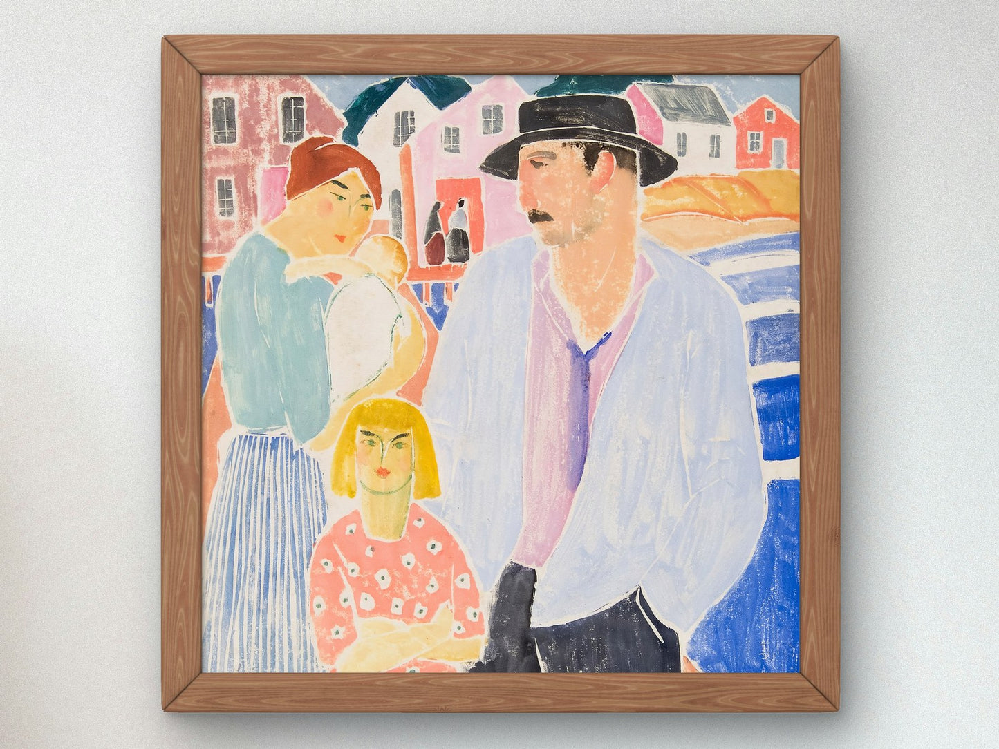 Fisherman's Family by Bror Julius Olsson Nordfeldt 1916, Wall Art Print, Fine Art Reproduction, Museum Quality Decor, Poster