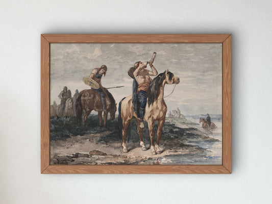 Gallic Horsemen by Évariste Vital Luminais 1870, Wall Art Print, Fine Art Reproduction, Museum Quality Decor, Poster