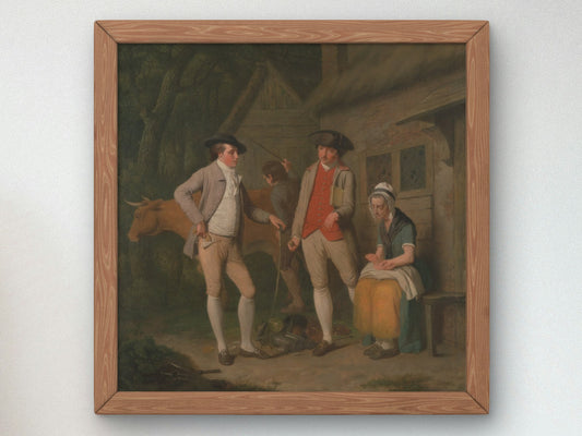 Widow Costard's Cow and Goods Distrained for Taxes are Redeemed by the Generosity of Johnny Pearmain by Edward Penny 1782, Wall Art Print