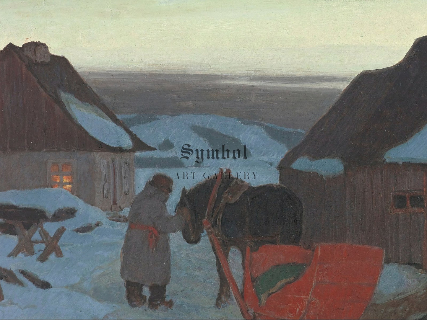 Going for the Doctor by Clarence Gagnon 1928, Wall Art Print, Fine Art Reproduction, Museum Quality Decor, Poster