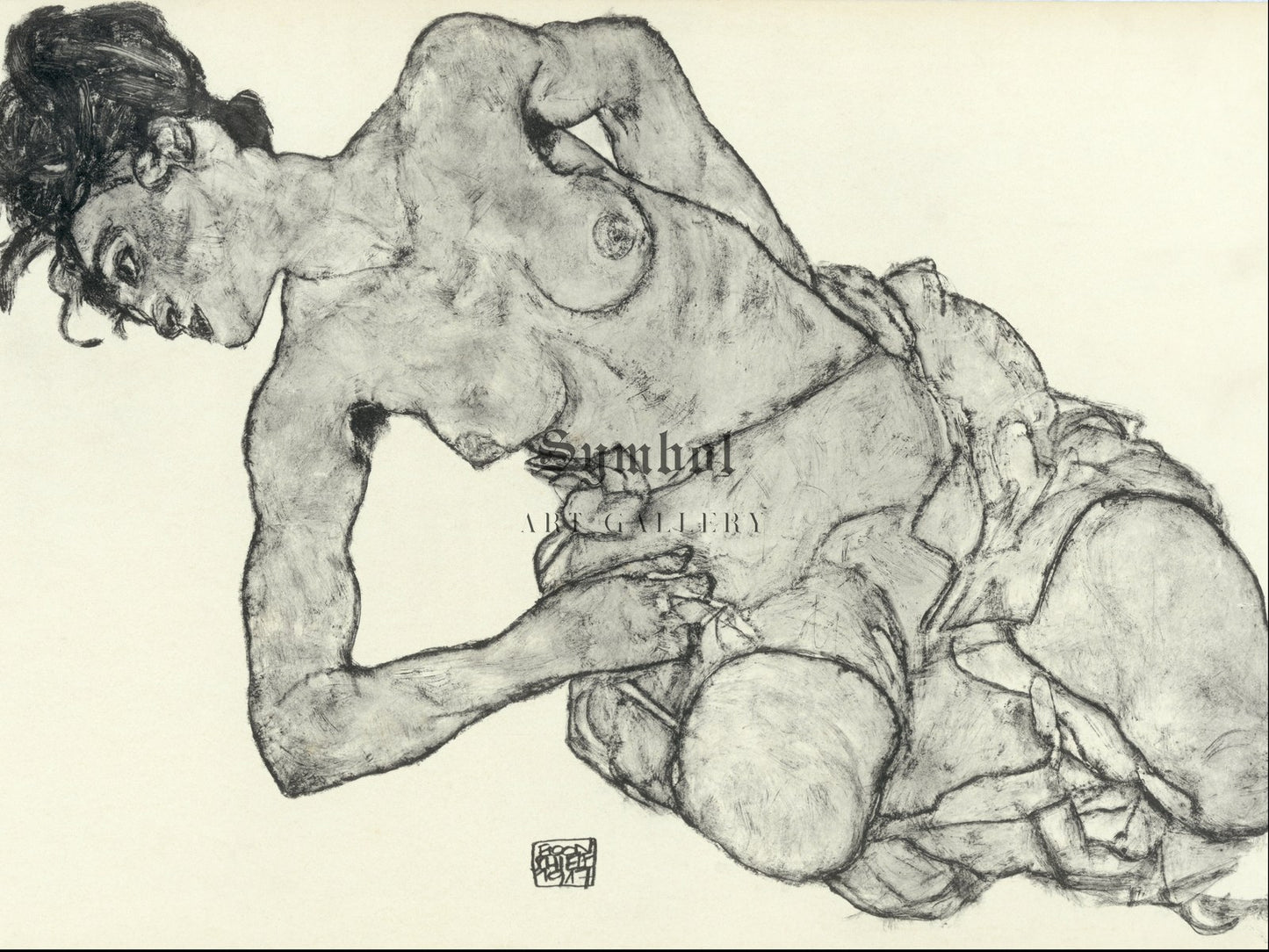 Zeichnungen XII by Egon Schiele 1917, Wall Art Print, Fine Art Reproduction, Museum Quality Decor, Poster