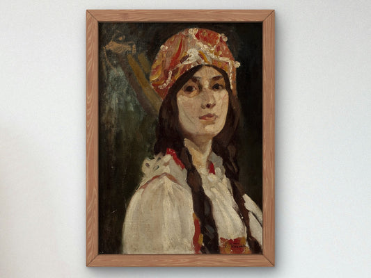 Portrait of a Young Woman by Eliseu Visconti 1890, Wall Art Print, Fine Art Reproduction, Museum Quality Decor, Poster
