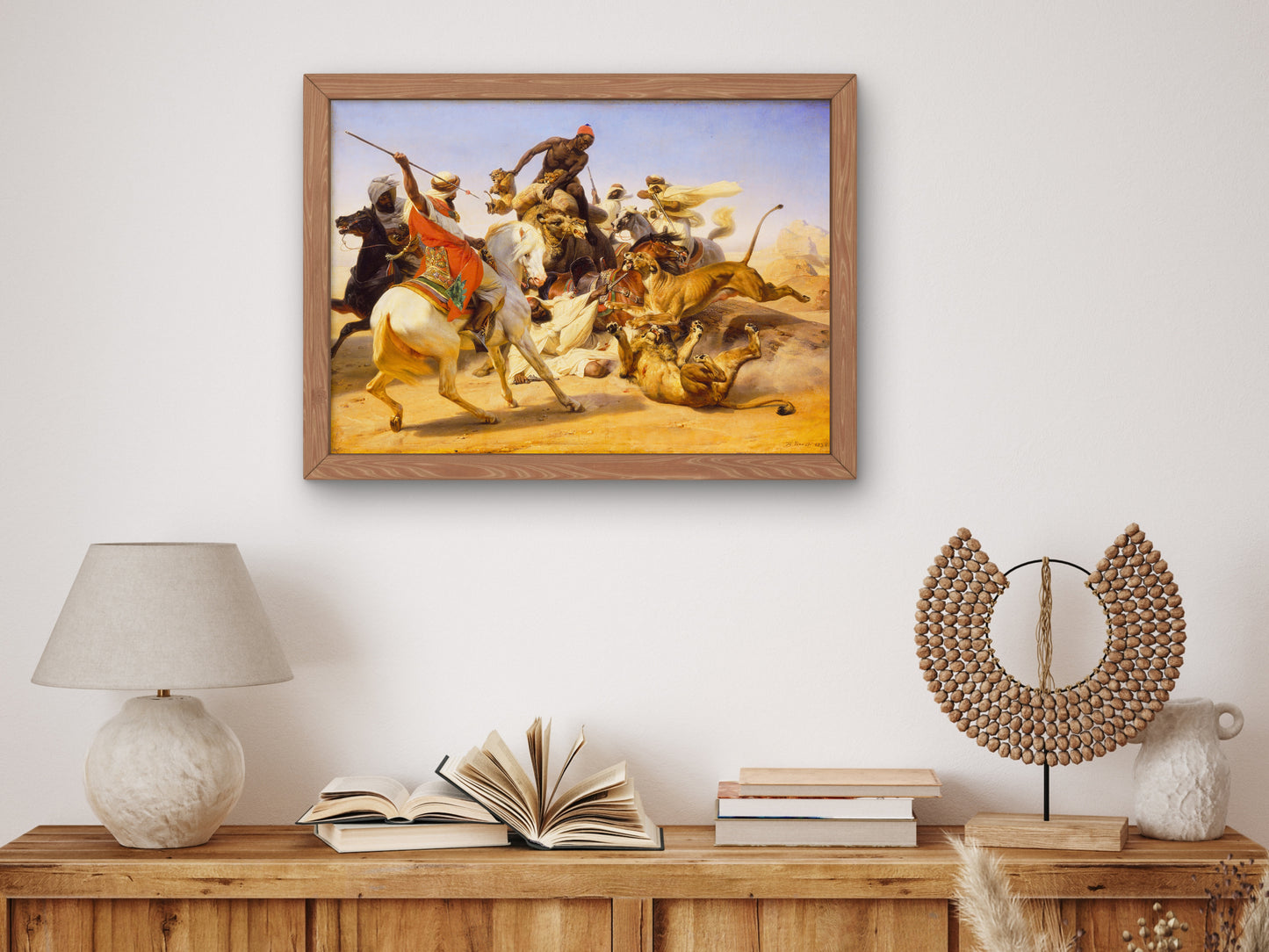 The Lion Hunt by Horace Vernet 1836, Wall Art Print, Fine Art Reproduction, Museum Quality Decor, Poster