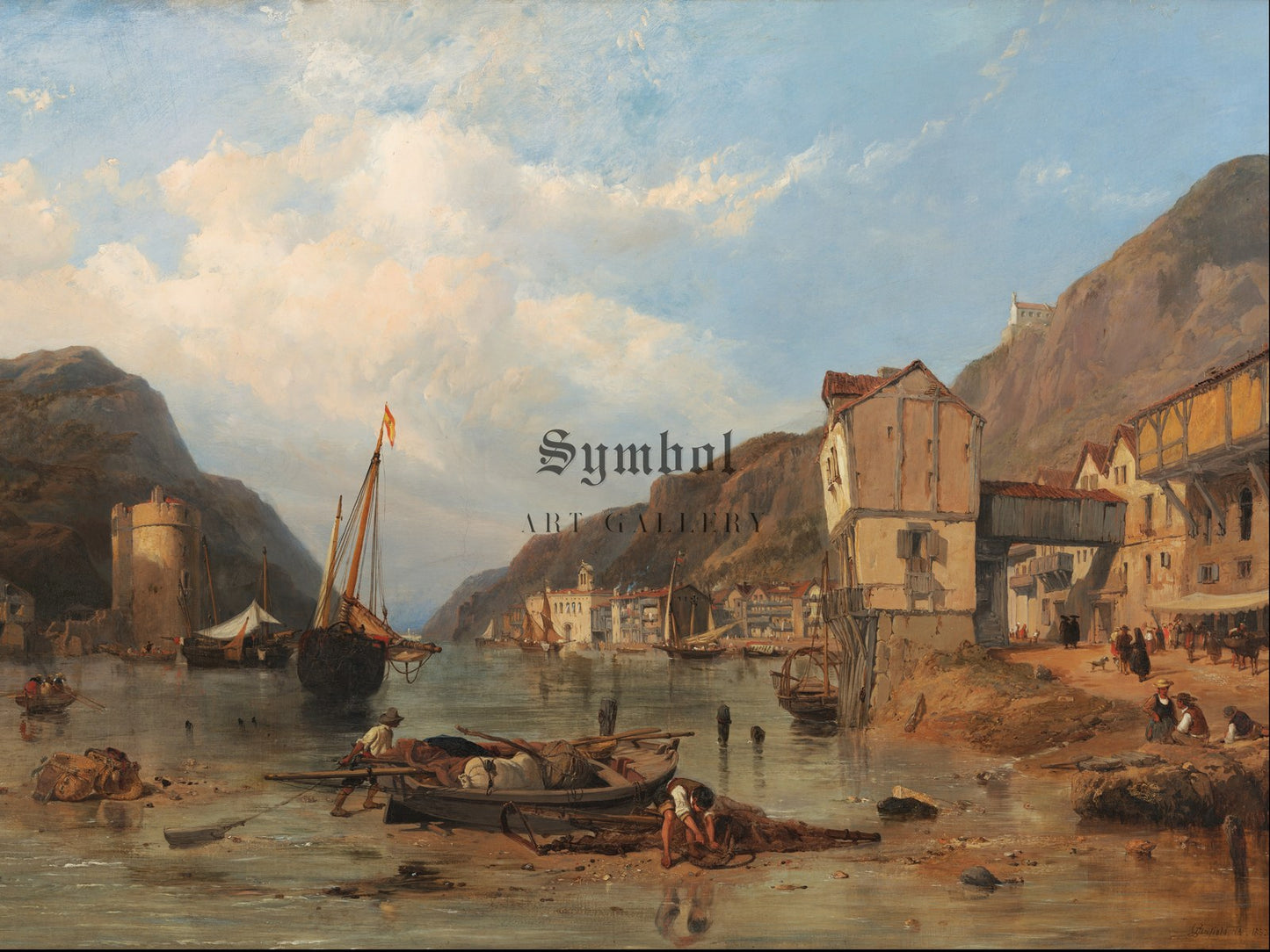 The Port of Pasajes by Clarkson Frederick Stanfield 1853, Wall Art Print, Fine Art Reproduction, Museum Quality Decor, Poster