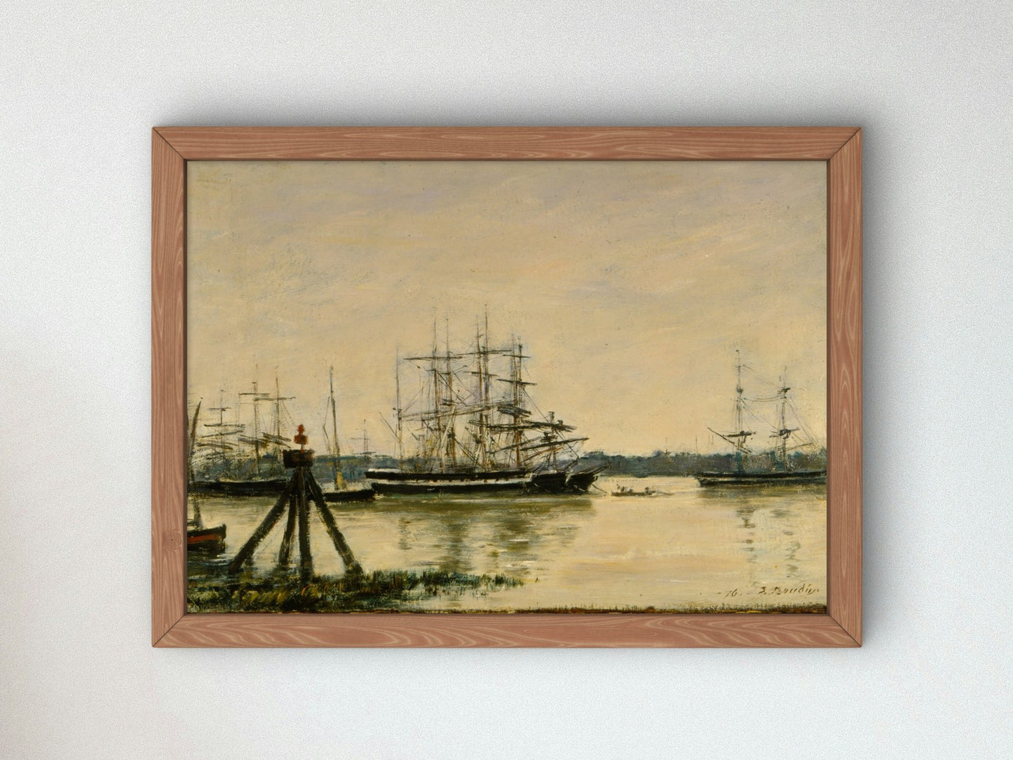 The Harbour at Bordeaux by Eugène Boudin 1876, Wall Art Print, Fine Art Reproduction, Museum Quality Decor, Poster