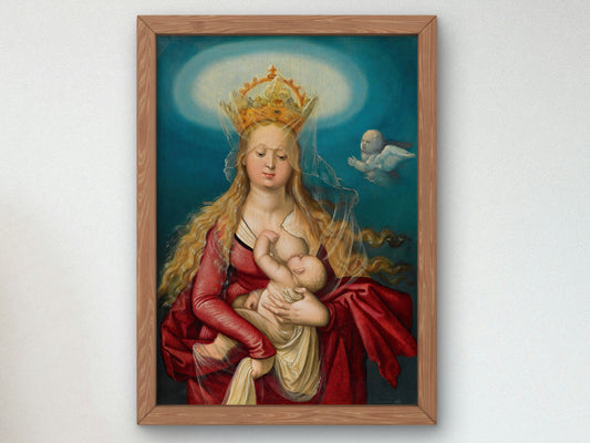 Virgin as Queen of Heaven by Hans Baldung, Wall Art Print, Fine Art Reproduction, Museum Quality Decor, Poster