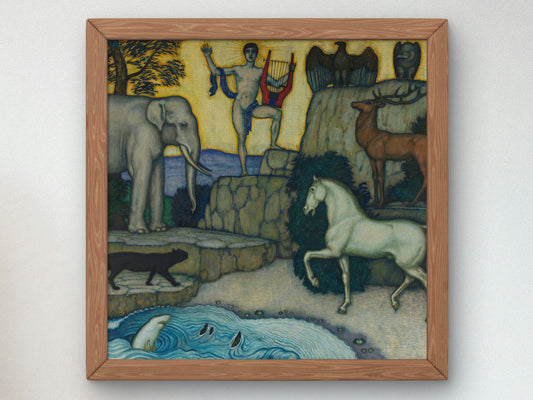 Orpheus and the Animals by Franz von Stuck 1924, Wall Art Print, Fine Art Reproduction, Museum Quality Decor, Poster