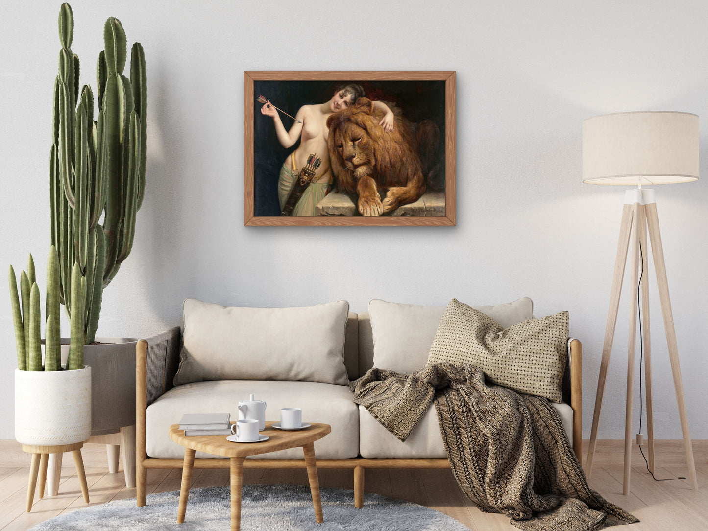 Diana and the Lion by Angelo von Courten, Wall Art Print, Fine Art Reproduction, Museum Quality Decor, Poster