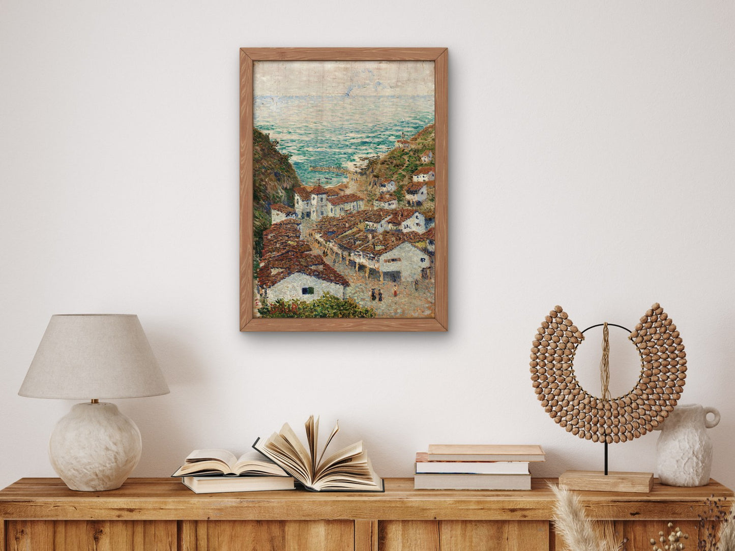 Village on the Cantabrian Coast by Darío de Regoyos 1892, Wall Art Print, Fine Art Reproduction, Museum Quality Decor, Poster