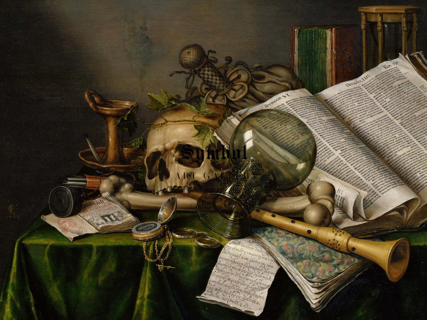 Vanitas Still Life with Books and Manuscripts and a Skull by Edwaert Collier 1663, Wall Art Print, Fine Art Reproduction, Museum Quality