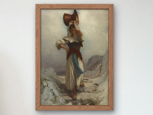 Going to the Well by Ernest Hébert, Wall Art Print, Fine Art Reproduction, Museum Quality Decor, Poster