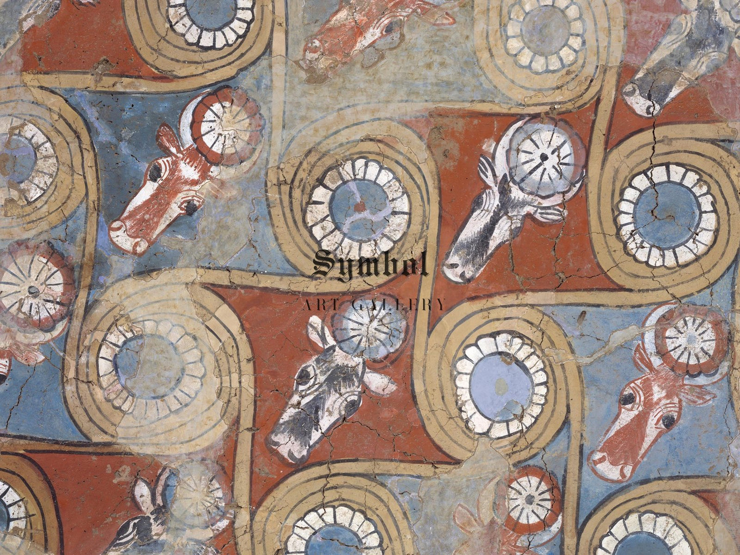 Ancient Egyptian ceiling painting from palace of Amenhotep III, 1390 BCE, Ancient and Classical Art, fine art print