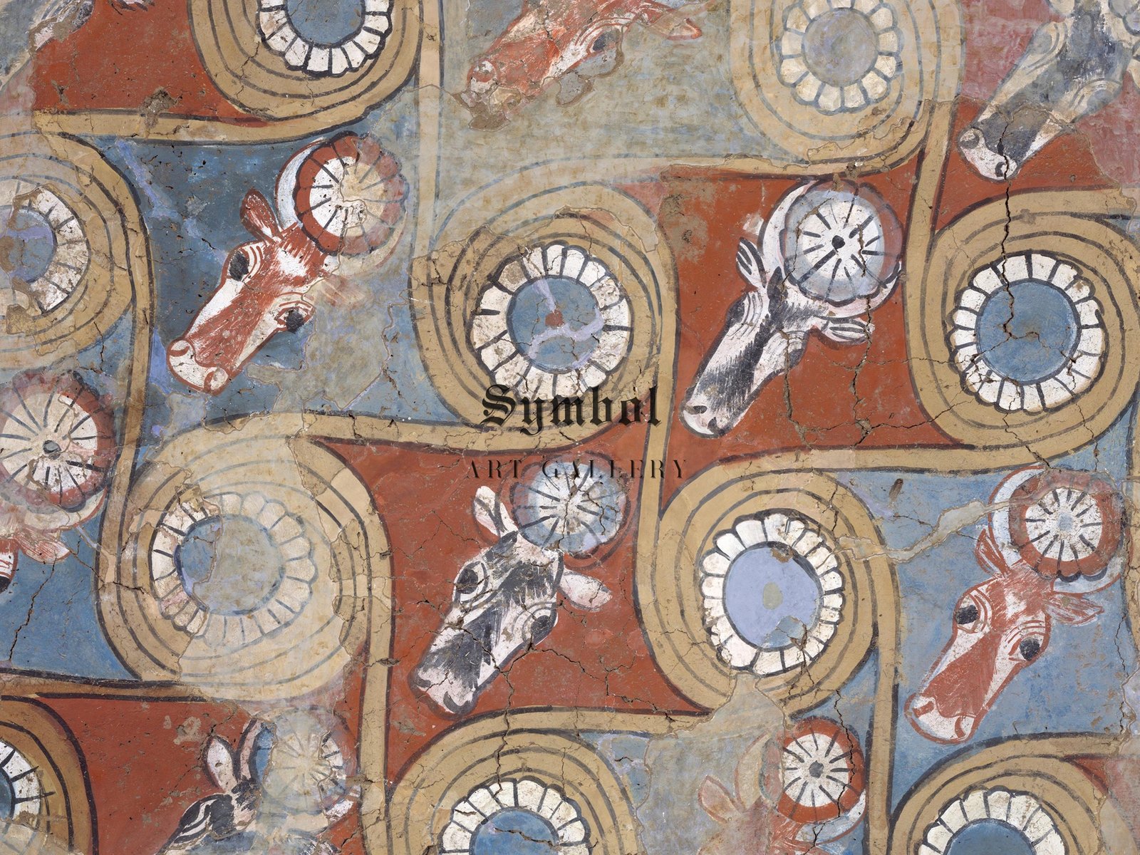Ancient Egyptian ceiling painting from palace of Amenhotep III, 1390 BCE, Ancient and Classical Art, fine art print