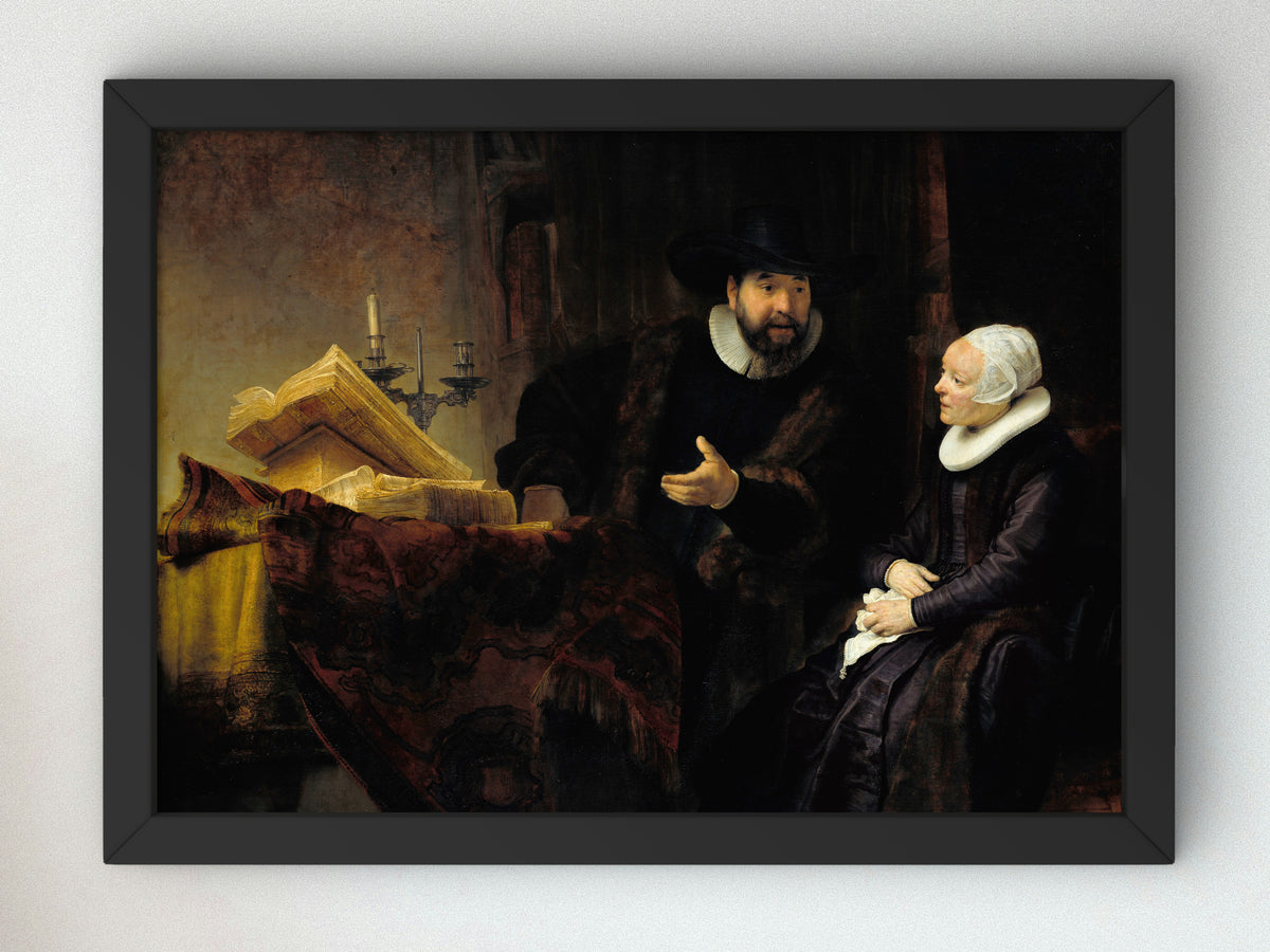 The Mennonite Preacher Anslo and His Wife by Rembrandt van Rijn 1641, Wall Art Print, Fine Art Reproduction, Museum Quality Decor, Poster
