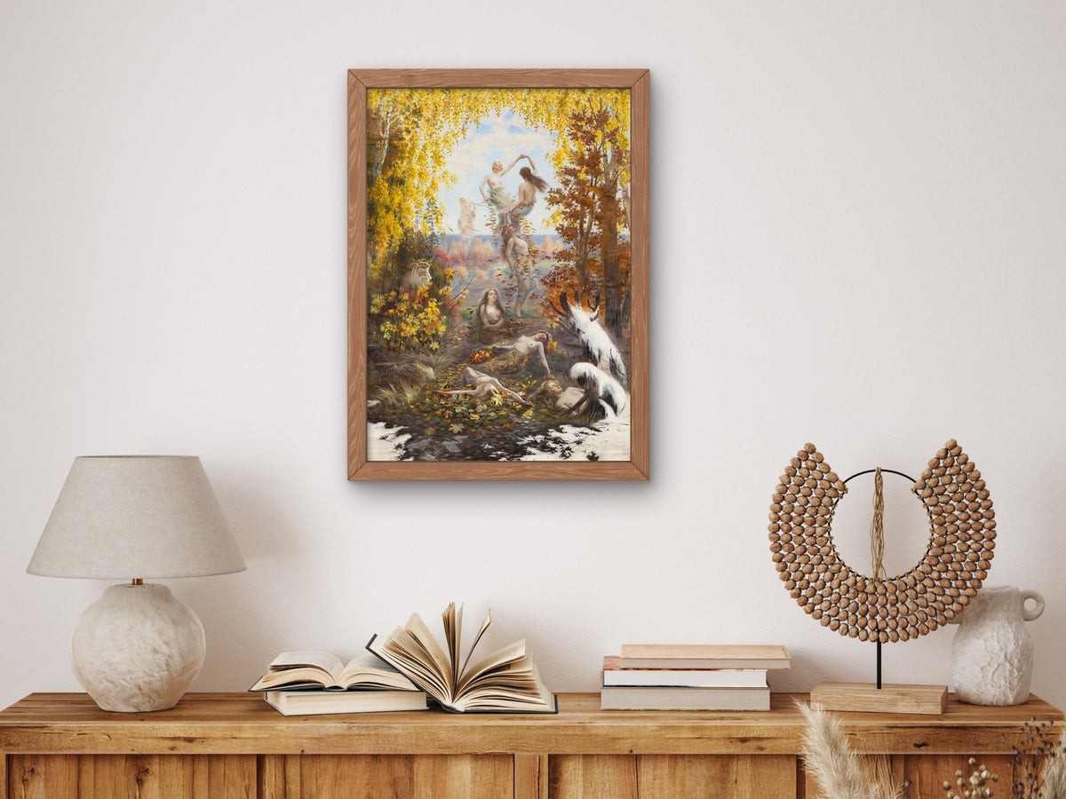 Shedding Leaves by Torsten Wasastjerna 1897, Wall Art Print, Fine Art Reproduction, Museum Quality Decor, Poster