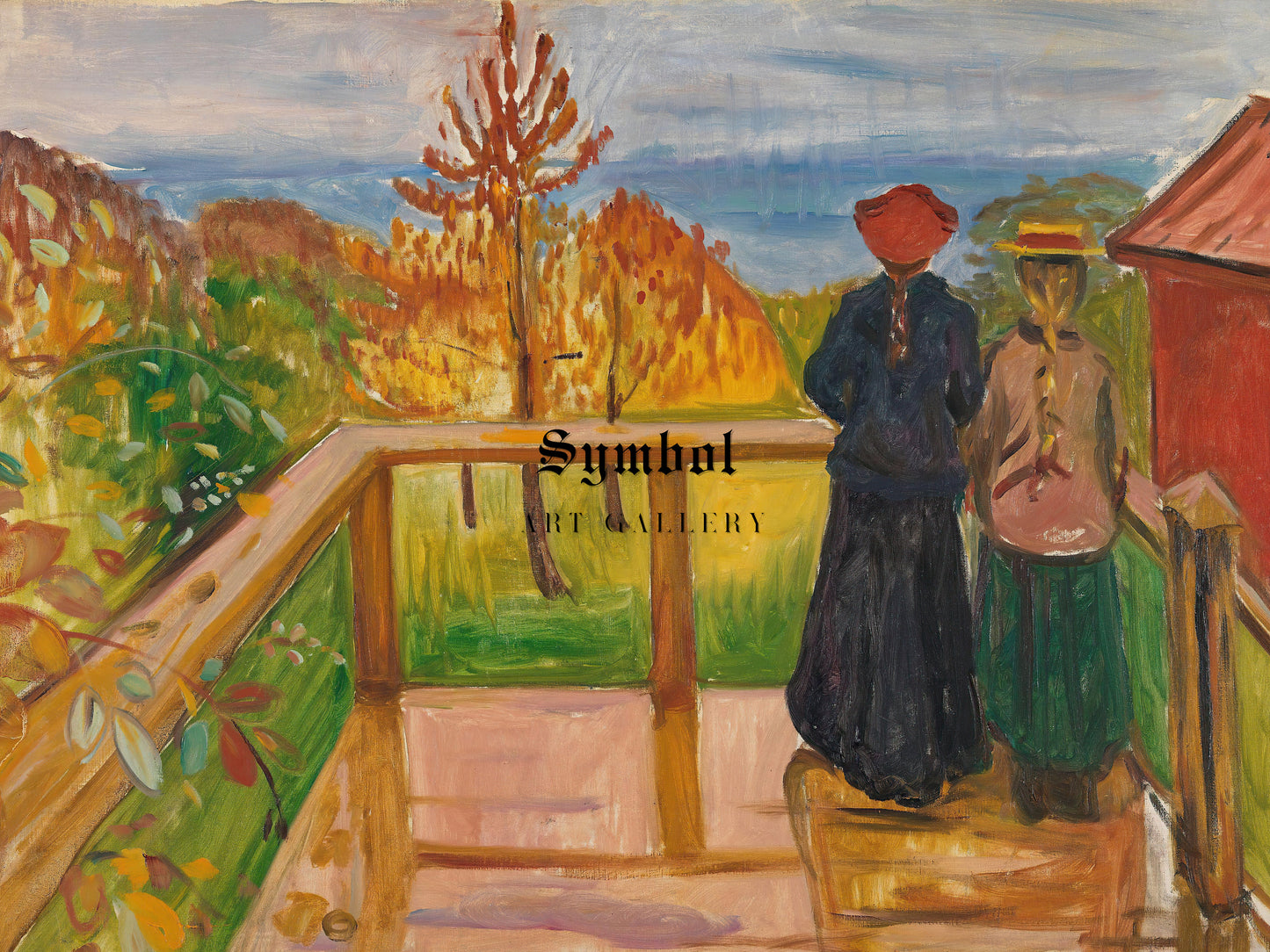 On the Veranda by Edvard Munch 1902, Wall Art Print, Fine Art Reproduction, Museum Quality Decor, Poster