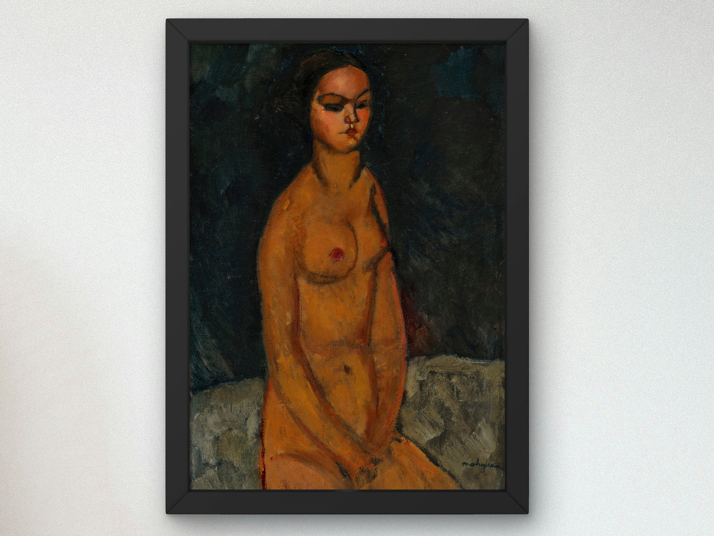 Seated Nude by Amedeo Modigliani 1908, Wall Art Print, Fine Art Reproduction, Museum Quality Decor, Poster