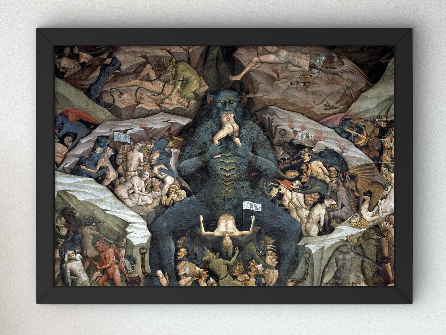 Inferno by Giovanni da Modena 1410, Wall Art Print, Fine Art Reproduction, Museum Quality Decor, Poster