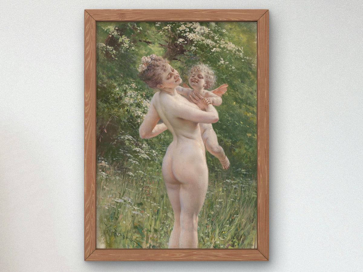 Love Whispers by Heinrich Lossow 1897, Wall Art Print, Fine Art Reproduction, Museum Quality Decor, Poster