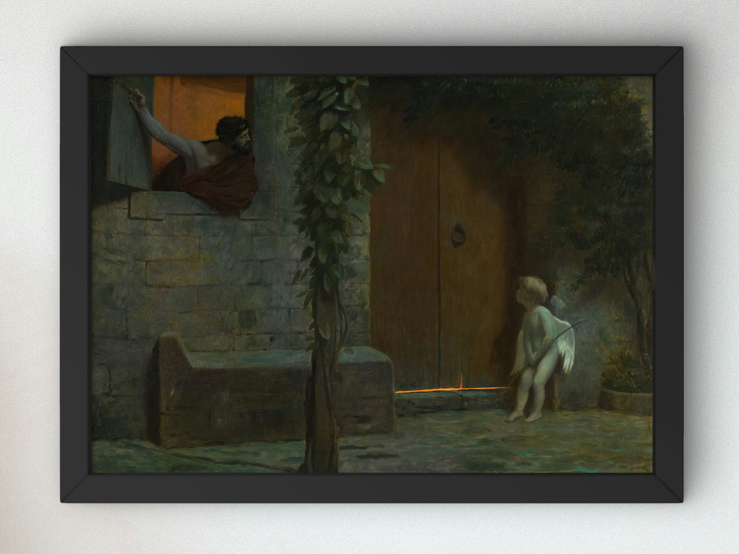 Cupid at the Door in a Rainstorm by Jean Léon Gérôme 1875, Wall Art Print, Fine Art Reproduction, Museum Quality Decor, Poster