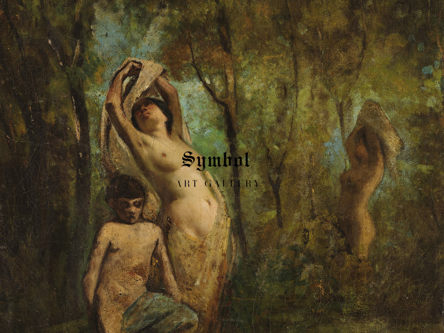 Nymphs in the Wood by Adolphe Monticelli, Wall Art Print, Fine Art Reproduction, Museum Quality Decor, Poster